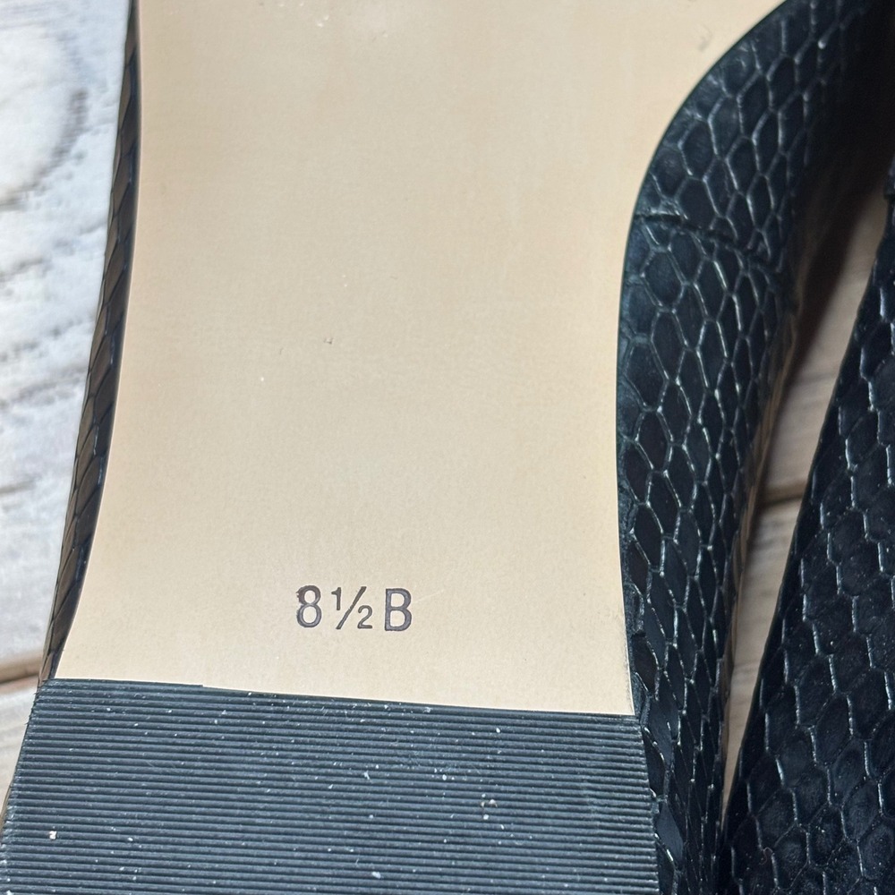 Talbots Nelli Flats Women 8.5 Blackstone Black Snakeskin Pointed Toe NELLI3E-M - Picture 5 of 13